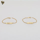 (1-0969) Gold Laminate - 2mm Figaro Link Kids Bracelet  - 6" - BGF