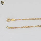 (1-0969) Gold Laminate - 2mm Figaro Link Kids Bracelet  - 6" - BGF