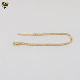 (1-0958) Gold Laminate - 3mm Figaro Link Bracelet - BGF