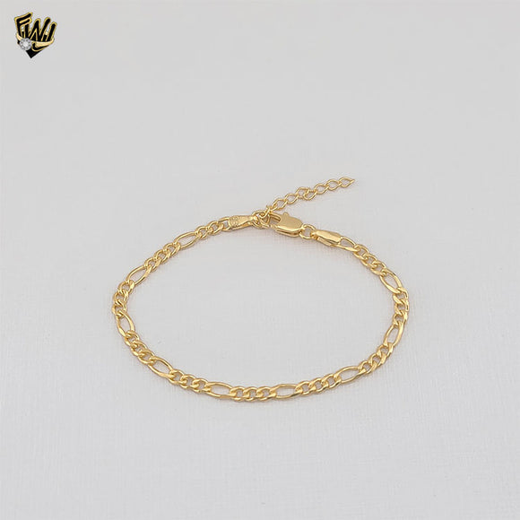 (1-0958) Gold Laminate - 3mm Figaro Link Bracelet - BGF