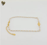 (1-0164) Gold Laminate - 4mm Pearls Anklet - 10.5" - BGO