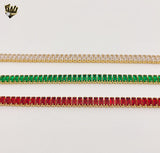 (1-0505) Gold Laminate - Baguette Zircon Bracelet - 7" - BGF