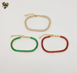 (1-0505) Gold Laminate - Baguette Zircon Bracelet - 7" - BGF