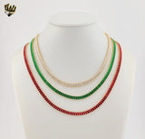 (1-6392) Gold Laminate - Baguette Zircon Necklace - BGF