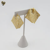 (1-2757) Laminado de Oro - Aretes Medio Aro - BGO