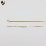 (1-6238-1) Gold Laminate - Box Link Zircon Necklace - BGF