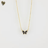 (1-6220-2) Gold Laminate -Butterfly Rolo Link Necklace - BGF - 16.5"