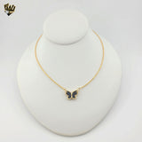 (1-6220-2) Gold Laminate -Butterfly Rolo Link Necklace - BGF - 16.5"