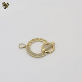 (1-2395-1) Gold Laminate - Circle Toggle Zircon Pendant - BGO