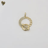 (1-2395-1) Gold Laminate - Circle Toggle Zircon Pendant - BGO
