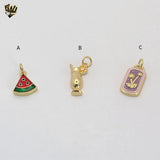 (1-2180-2) Gold Laminate - Enamel Summer Pendants - BGO