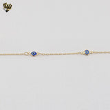 (1-6240) Laminado de Oro - Collar de Zircon Evil Eye - 18" - BGF