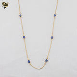 (1-6240) Laminado de Oro - Collar de Zircon Evil Eye - 18" - BGF