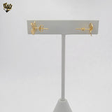 (1-1233-6) Gold Laminate -  Flower Stud Earrings - BGF