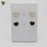 (1-1213) Laminado de Oro - Pendientes Clip Flor - BGO