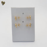 (1-1213) Laminado de Oro - Pendientes Clip Flor - BGO