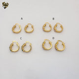 (1-2942) Laminado Oro - Aros Circón Multicolor - BGO