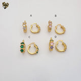 (1-2942) Laminado Oro - Aros Circón Multicolor - BGO