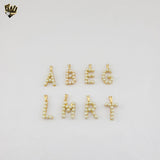 (1-2496-1) Gold Laminate - Pearl Letter Pendants - BGF