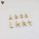 (1-2496-1) Gold Laminate - Pearl Letter Pendants - BGF