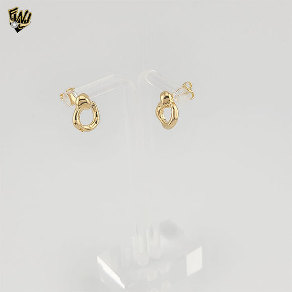 (1-1202-3) Gold Laminate - Round Design Earrings - BGF