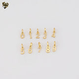 (1-2089) Gold Laminate - Small Numbers Pendants - BGF