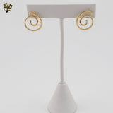 (1-1222-6) Gold Laminate - Spiral Stud Earrings - BGF