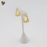 (1-2757) Laminado de Oro - Aretes Medio Aro - BGO