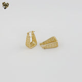 (1-2757) Laminado de Oro - Aretes Medio Aro - BGO