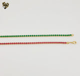 (1-6371) Gold Laminate - Tennis Necklace - BGF