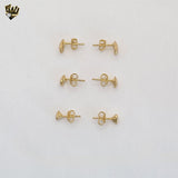 (1-1211-7) Pendientes de circonitas laminadas en oro - BGF