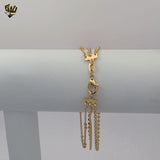 (1-0554) Gold Laminate - Triple Balls Bracelet - 7" - BGF