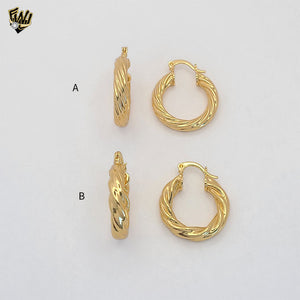 (1-2611-2) Gold Laminate - Twisted Hoops - BGO