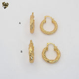 (1-2611-2) Gold Laminate - Twisted Hoops - BGO
