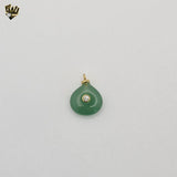 (1-2330-4) Gold Laminate - Natural Stone and Zircon Pendant - BGO