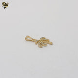 (1-2271) Gold Laminate - Zircon Palm Tree Pendant - BGF