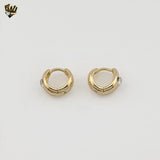 (1-2615-1) Laminado Oro - Aros Corazón Zircon - BGO