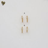 (1-2521-1) Laminado dorado - Pendientes Huggie pequeños con circonitas - BGF