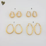 (1-2607) Gold Laminate Hoops - BGO