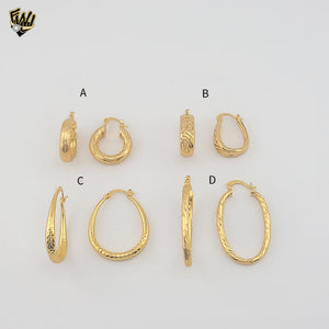 (1-2607) Gold Laminate Hoops - BGO