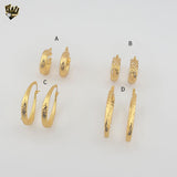 (1-2607) Gold Laminate Hoops - BGO