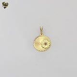 (1-2397-2) Gold Laminate - Flower Medal Pendant - BGF