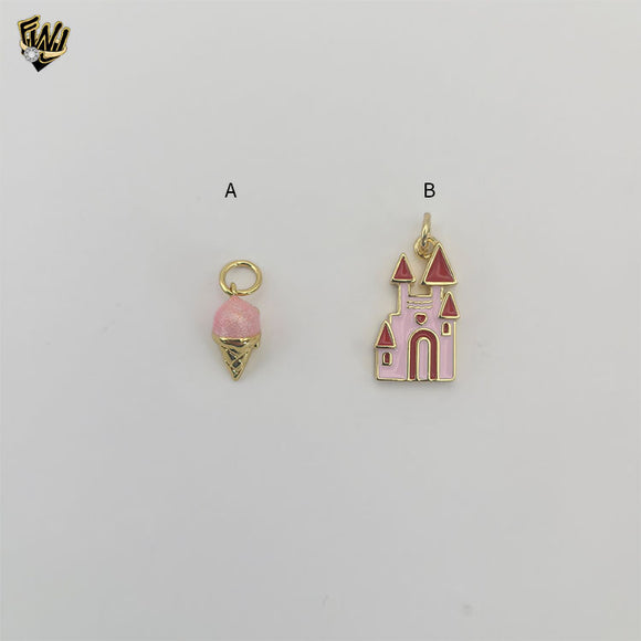 (1-2186-2) Gold Laminate - Small Enamel Pendant (BGO)