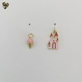 (1-2186-2) Gold Laminate - Small Enamel Pendant (BGO)