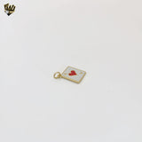 (1-2194-4) Gold Laminate - Poker Card Pendant - BGO