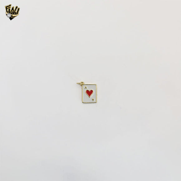 (1-2194-4) Gold Laminate - Poker Card Pendant - BGO