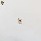 (1-2194-4) Gold Laminate - Poker Card Pendant - BGO