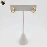 (1-1202-3) Gold Laminate - Irregular Round Stud Earrings - BGF