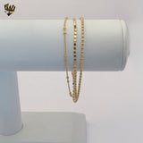 (1-0554) Gold Laminate - Triple Balls Bracelet - 7" - BGF