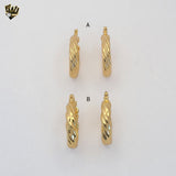 (1-2611-2) Gold Laminate - Twisted Hoops - BGO